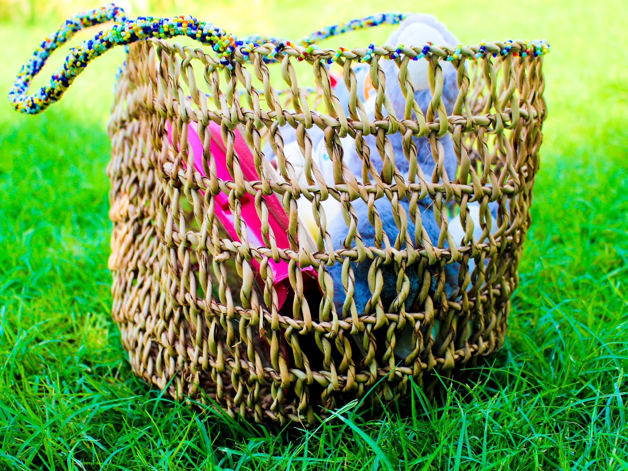 Large Raffia Grass Basket