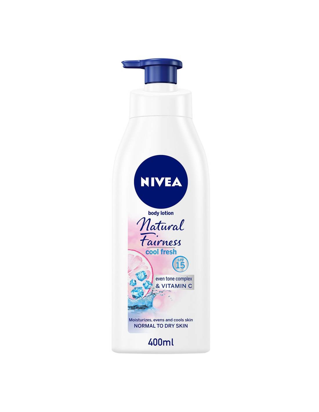 NIVEA Body Lotion Cool Fresh, Natural Fairness Vitamin C, Normal to Dry Skin 400ml