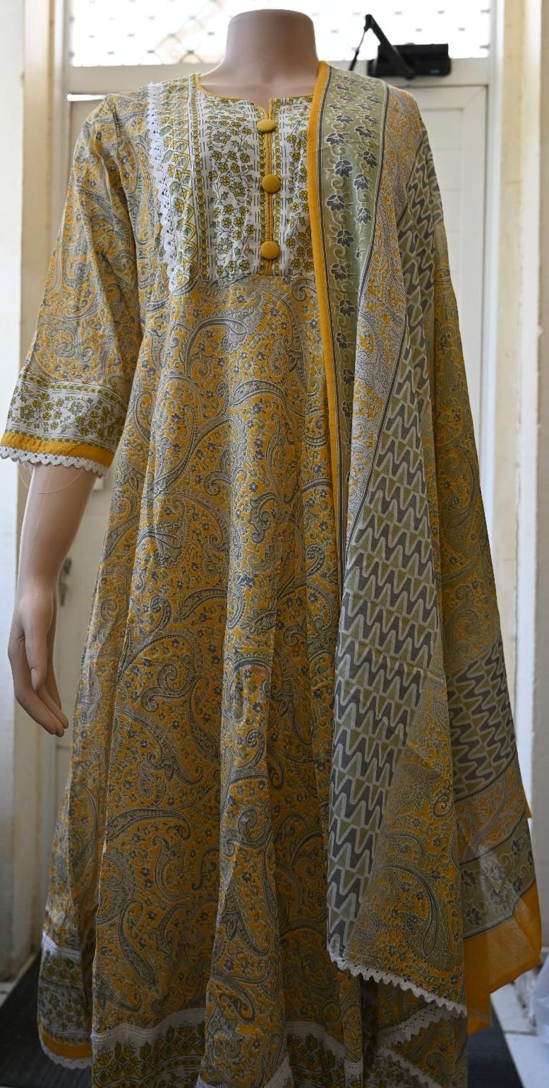3 Pcs Stitched Dress – YAC09
